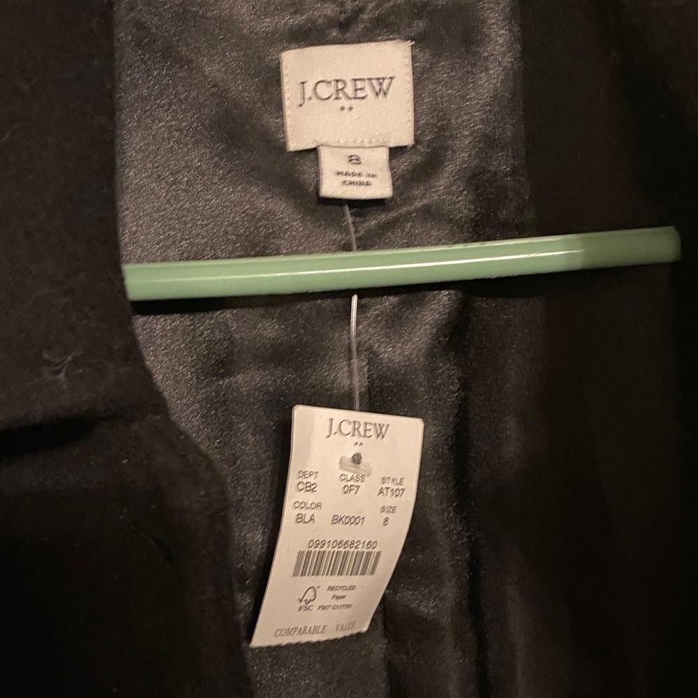 J. Crew Lady Day Wool Black Trench Coat for Women - Picture 2 of 3